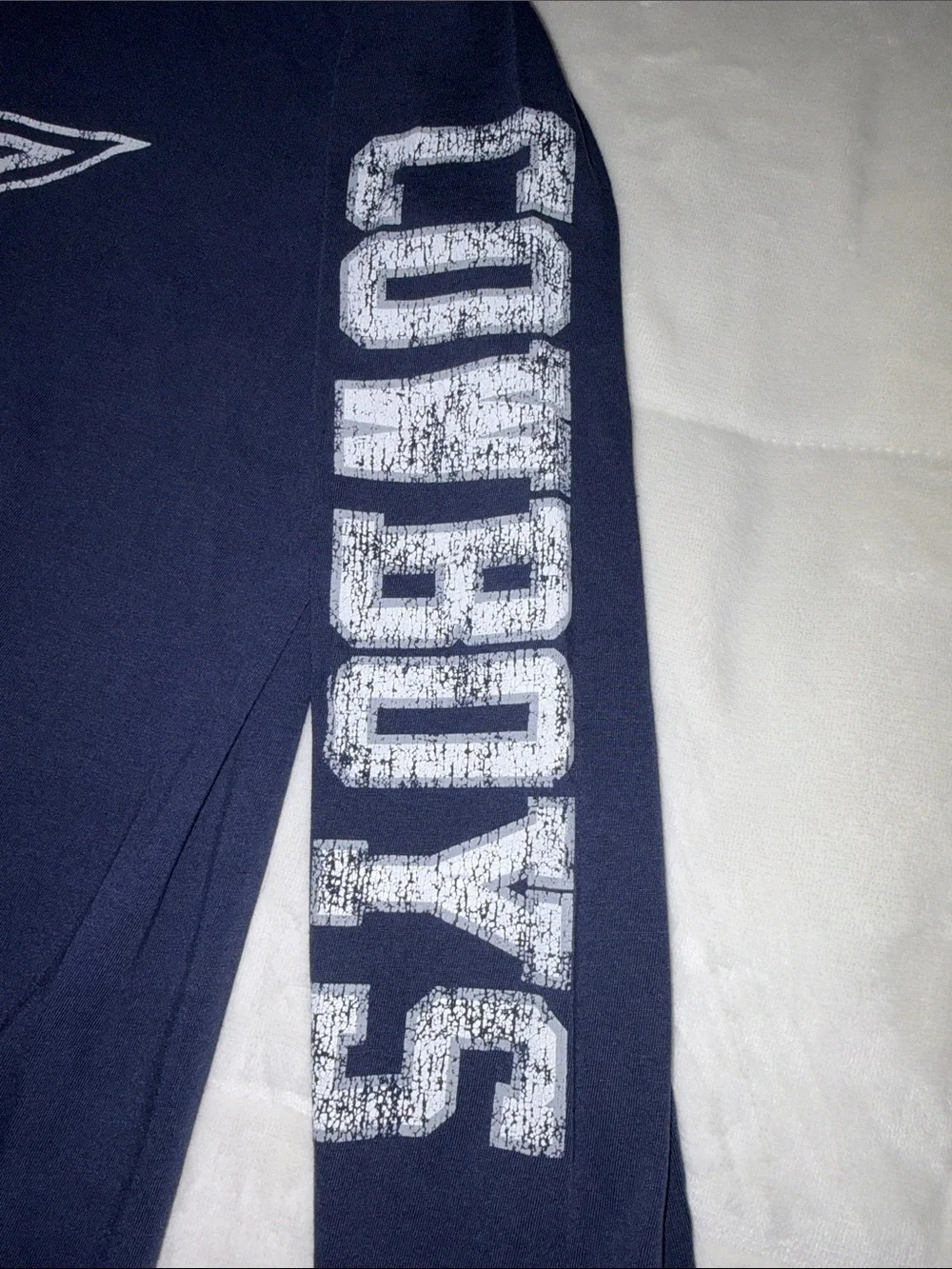 Navy Blue Dallas Cowboys Long Sleeve Tee with White Star Graphic